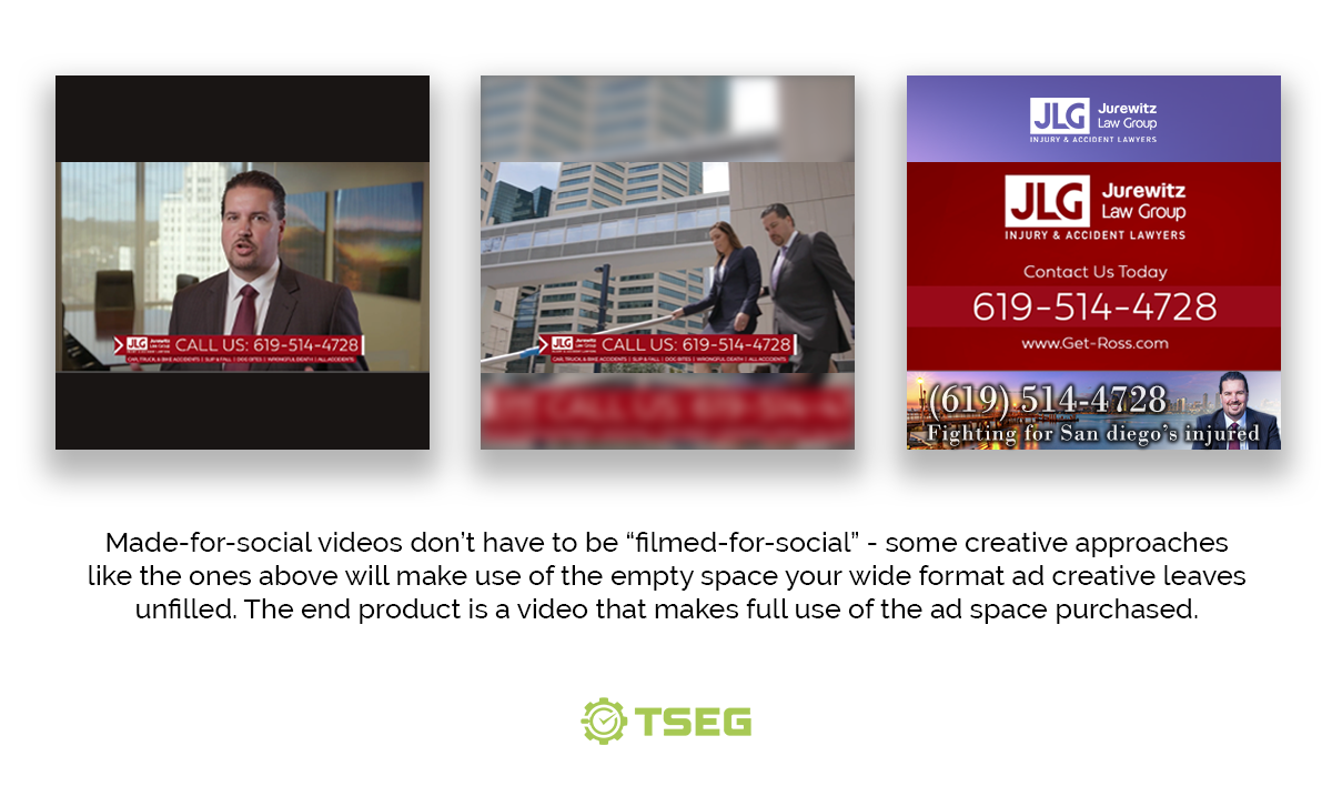 Cropped video creative examples